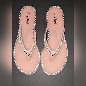 J. Mark Jelly Rhinestone Sandals, Size 8.